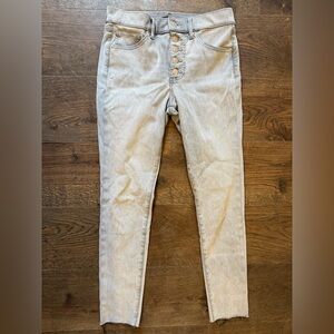 Express High Rise Women's Skinny Mid Rise Jeans Light Gray